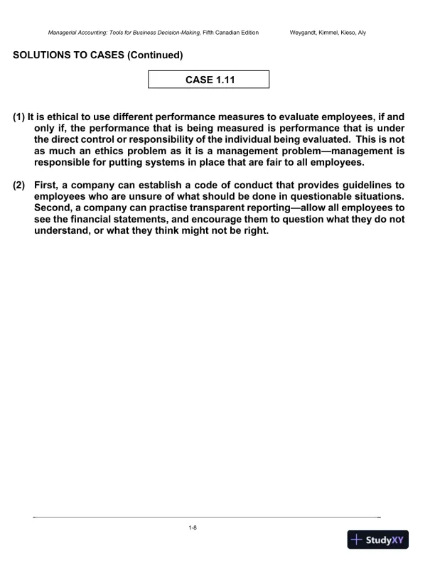 Solution Manual for Managerial Accounting: Tools for Business Decision-Making, Fifth Canadian Edition - Page 9 preview image