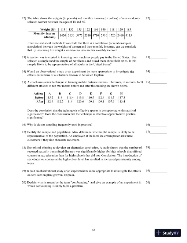 Test Bank For Essentials of Statistics, 6th Edition - Page 14 preview image