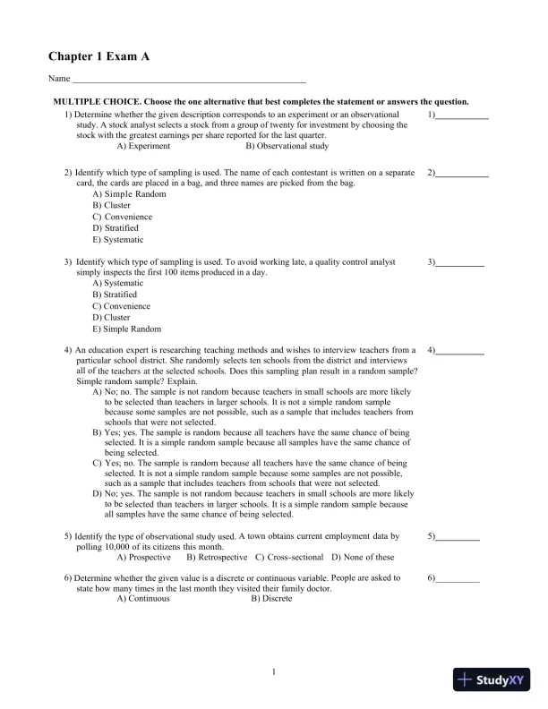 Test Bank For Essentials of Statistics, 6th Edition - Page 5 preview image