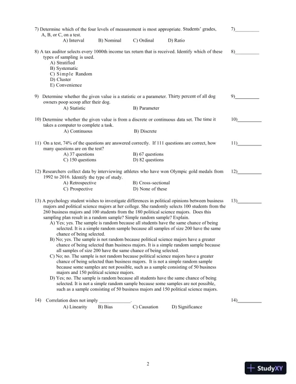 Test Bank For Essentials of Statistics, 6th Edition - Page 6 preview image