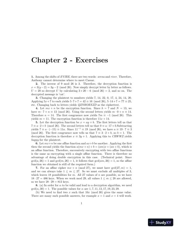 Solution Manual For Introduction To Cryptography With Coding Theory, 2nd Edition - Page 6 preview image