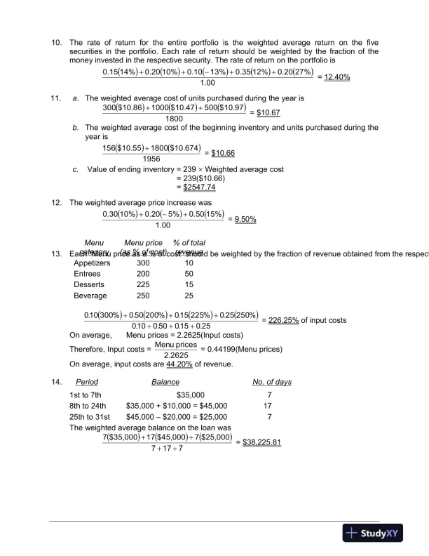 Fundamentals Of Business Mathematics In Canada, First Canadian Edition Solution Manual - Page 11 preview image