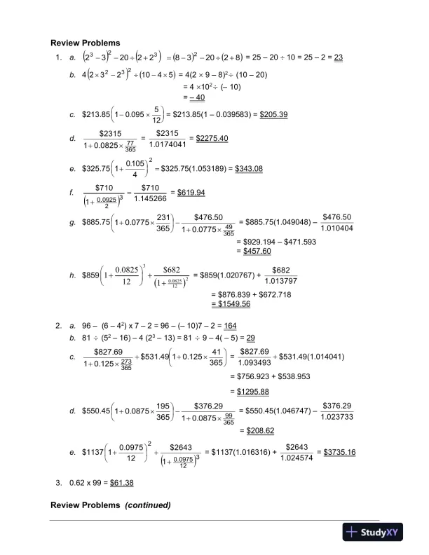 Fundamentals Of Business Mathematics In Canada, First Canadian Edition Solution Manual - Page 15 preview image