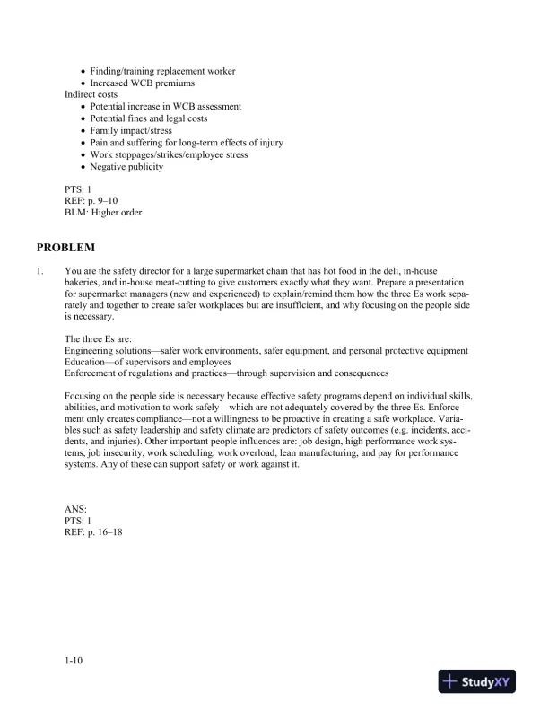 Management Of Occupational Health And Safety, 5th Edition Test Bank - Page 11 preview image