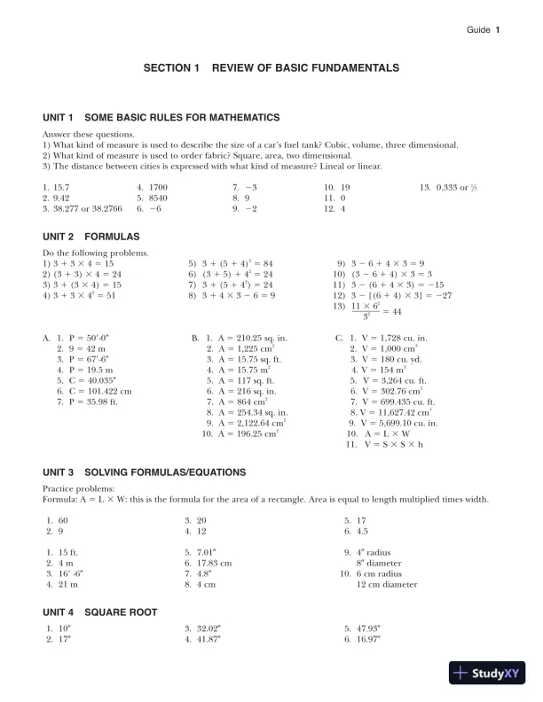 Mathematics for Plumbers and Pipefitters 8th Edition Solution Manual - Page 7 preview image