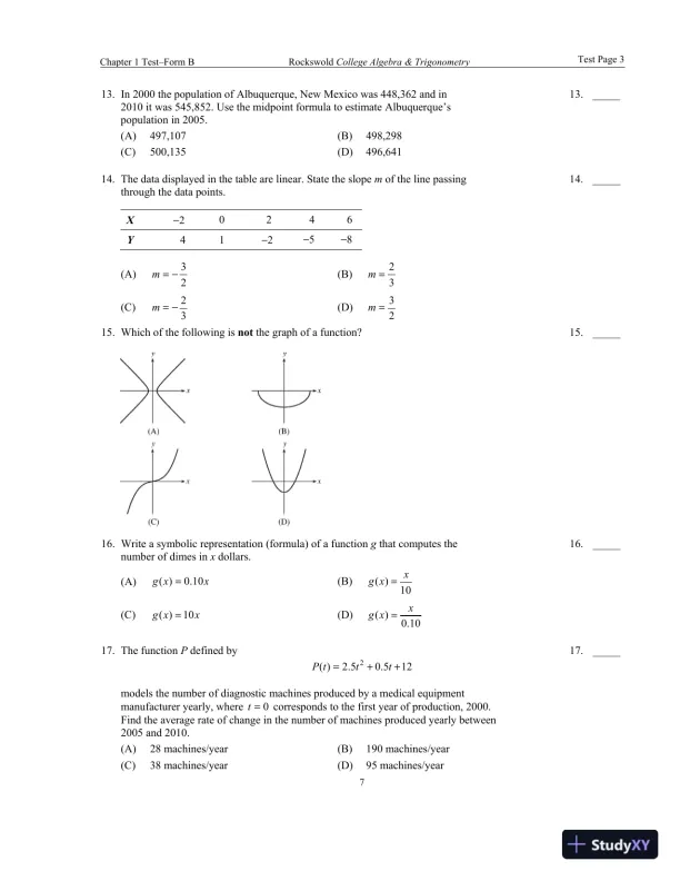 Solution Manual for Precalculus with Modeling and Visualization, 6th Edition - Page 10 preview image