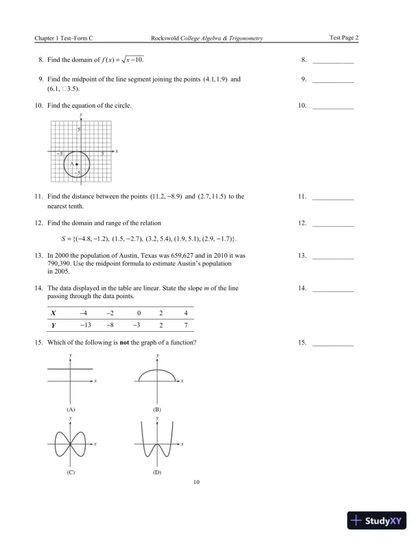 Solution Manual for Precalculus with Modeling and Visualization, 6th Edition - Page 13 preview image