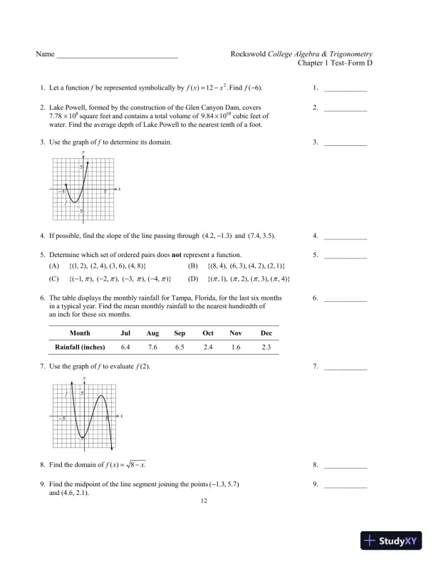 Solution Manual for Precalculus with Modeling and Visualization, 6th Edition - Page 15 preview image