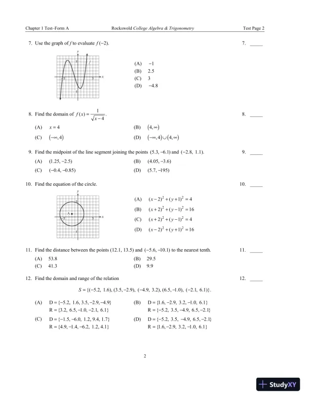 Solution Manual for Precalculus with Modeling and Visualization, 6th Edition - Page 5 preview image
