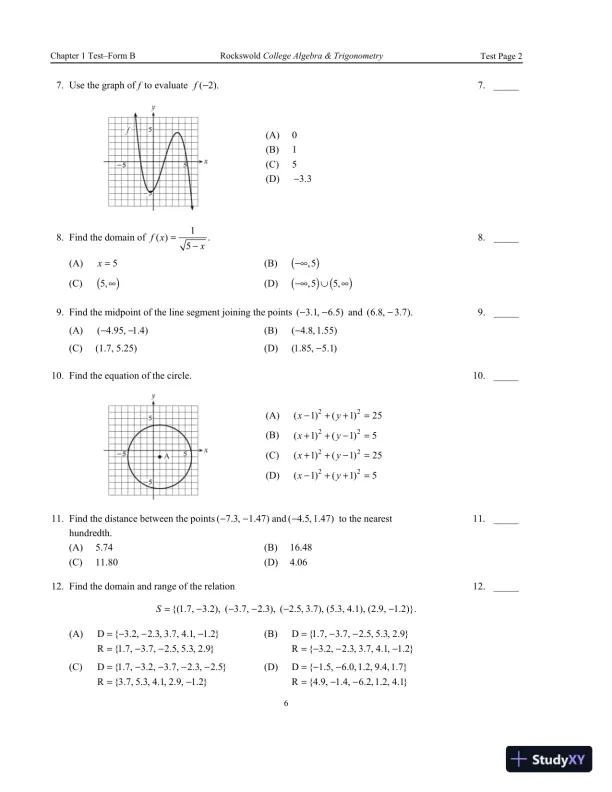 Solution Manual for Precalculus with Modeling and Visualization, 6th Edition - Page 9 preview image