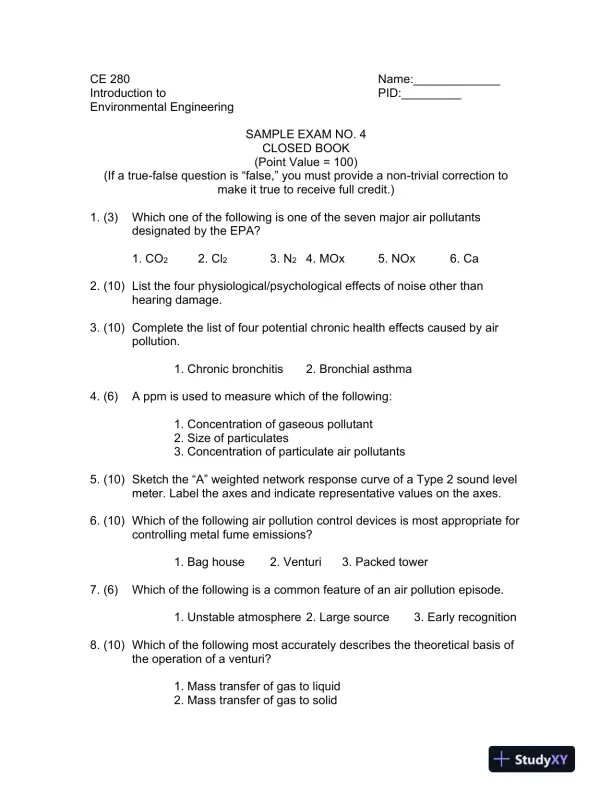 Solution Manual for Introduction to Environmental Engineering, 5th Edition - Page 9 preview image