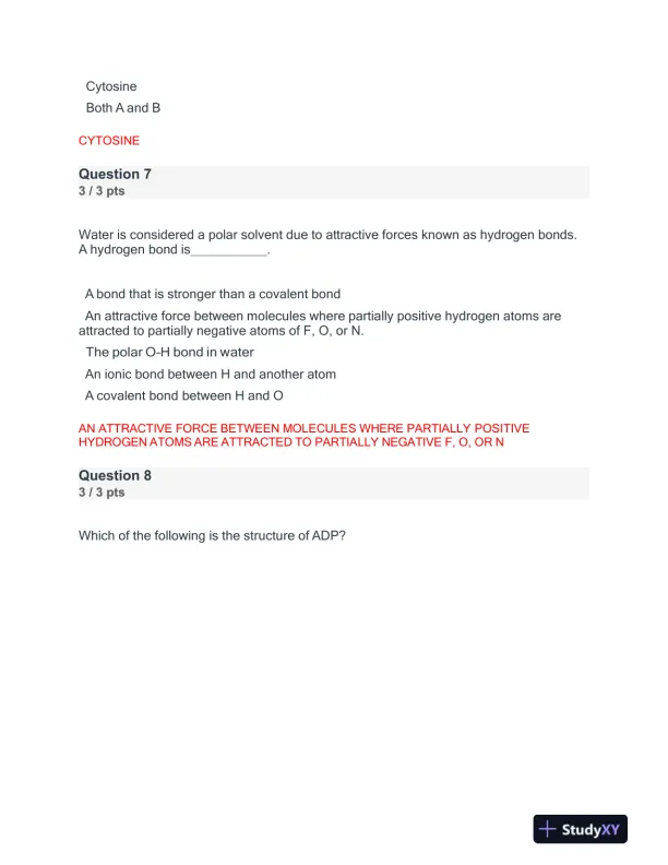 Portage Learning Chemistry Final Exam With Answers (30 Solved Questions) - Page 4 preview image