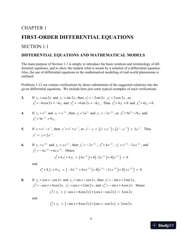 Solution Manual for Differential Equations: Computing and Modeling (Tech Update), 5th Edition - Page 5 preview image