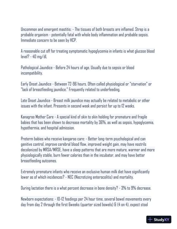 2024 CLC Postnatal Health Certified Lactation Counselor Exam With Answers (253 Solved Questions) - Page 3 preview image