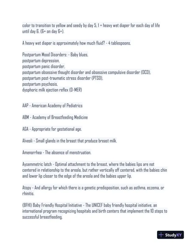 2024 CLC Postnatal Health Certified Lactation Counselor Exam With Answers (253 Solved Questions) - Page 4 preview image