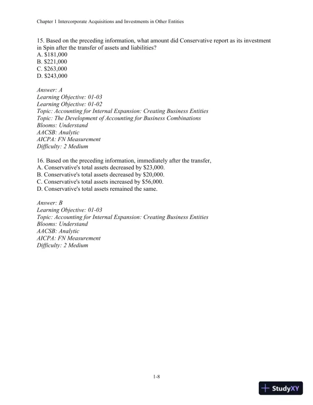 Test Bank For Advanced Financial Accounting, 11th Edition - Page 9 preview image