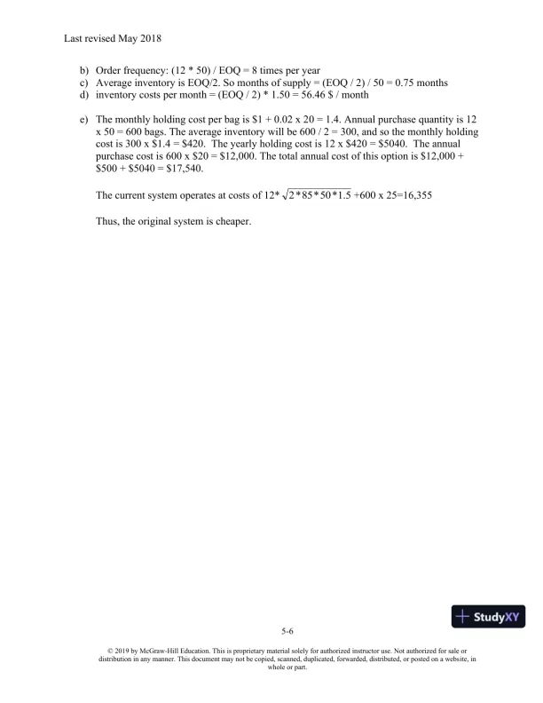 Solution Manual For Matching Supply with Demand: An Introduction to Operations Management, 4th Edition - Page 21 preview image