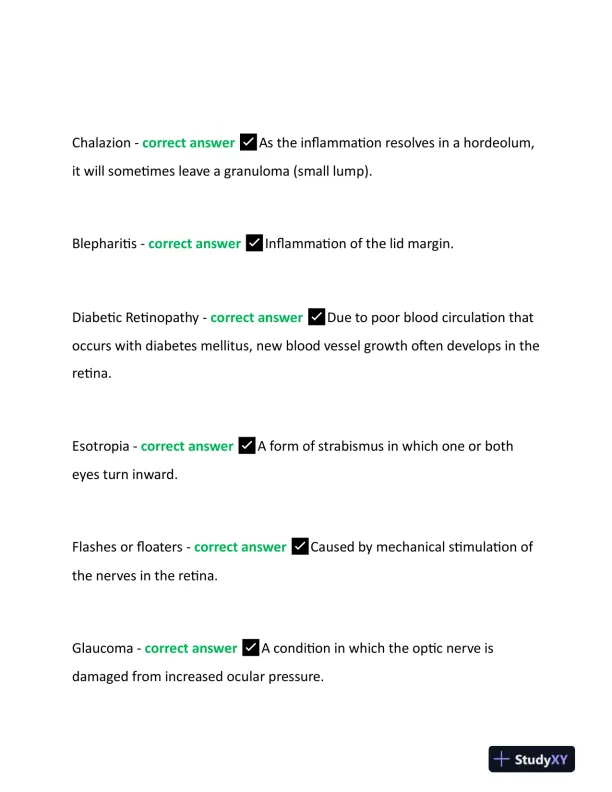 2023 CPO Paraoptometric Certification Exam With Answers (320 Solved Questions) - Page 10 preview image