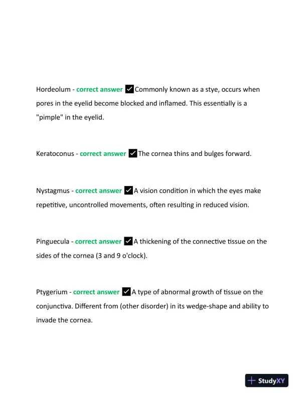 2023 CPO Paraoptometric Certification Exam With Answers (320 Solved Questions) - Page 11 preview image