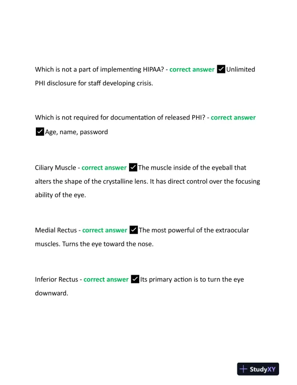2023 CPO Paraoptometric Certification Exam With Answers (320 Solved Questions) - Page 5 preview image