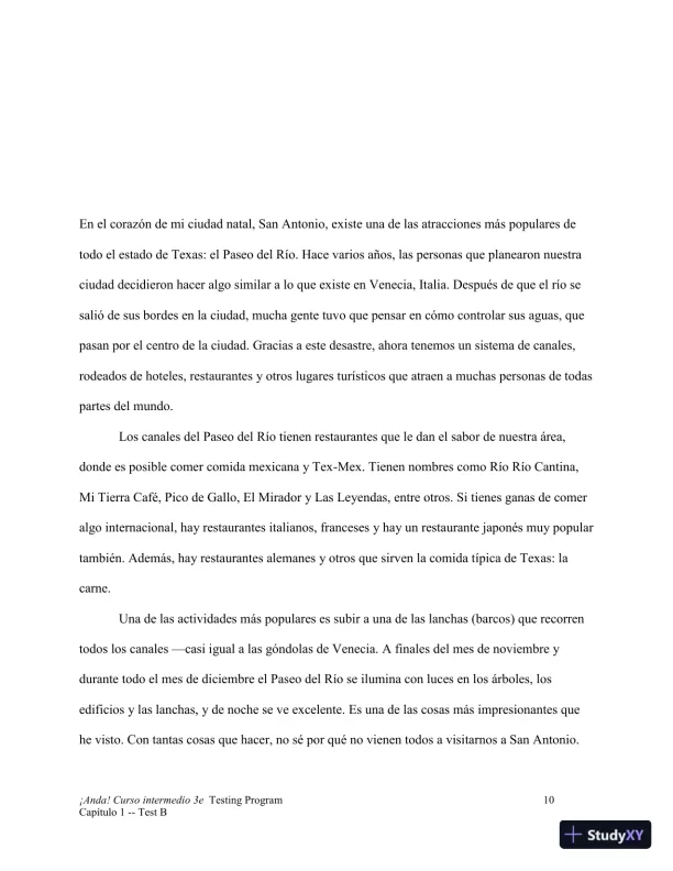 Test Bank for ¡Anda! Curso intermedio, 3rd Edition - Page 29 preview image