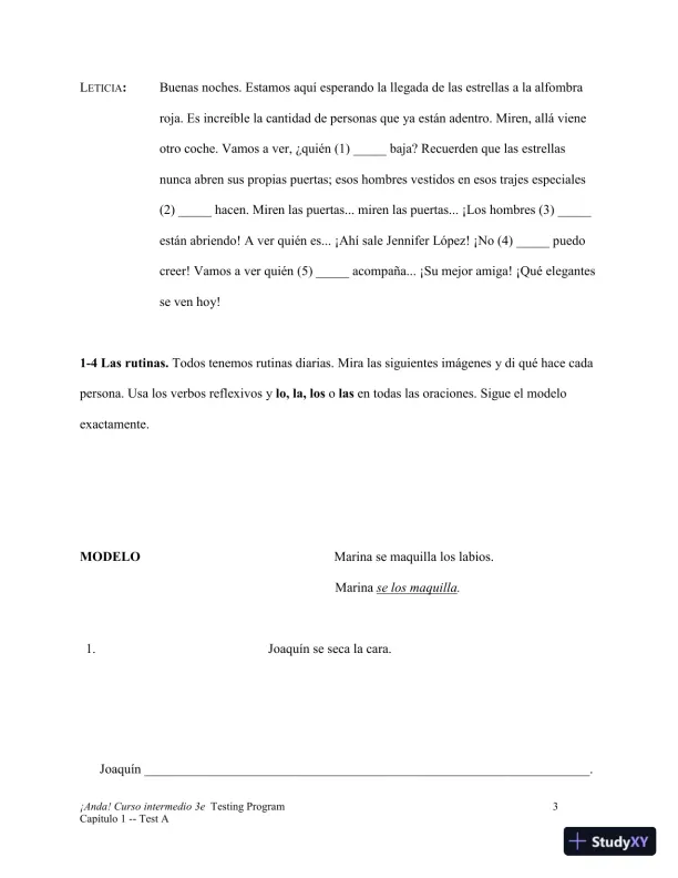 Test Bank for ¡Anda! Curso intermedio, 3rd Edition - Page 4 preview image