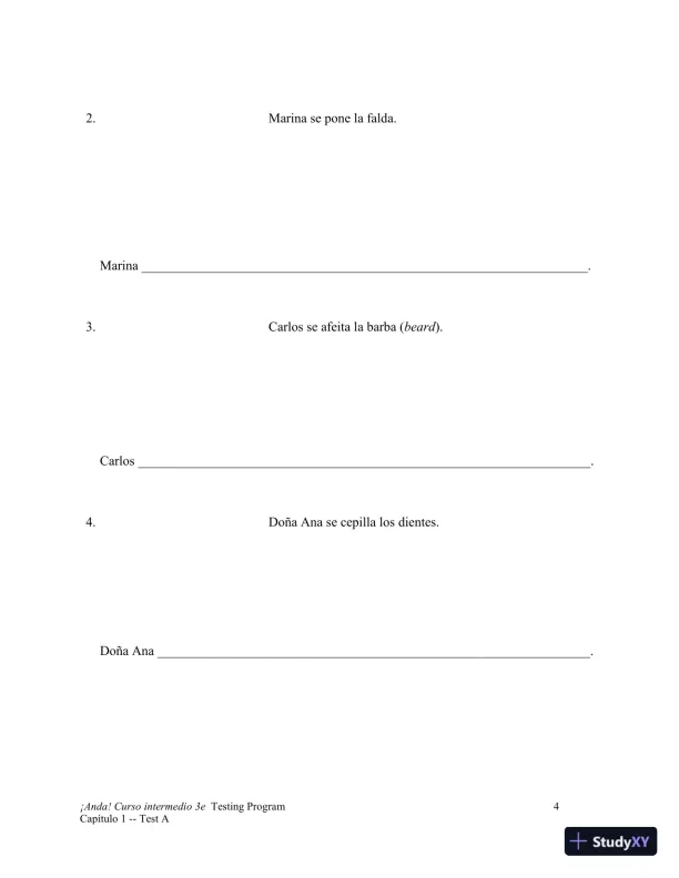 Test Bank for ¡Anda! Curso intermedio, 3rd Edition - Page 5 preview image