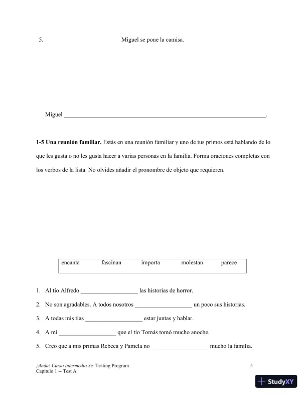 Test Bank for ¡Anda! Curso intermedio, 3rd Edition - Page 6 preview image