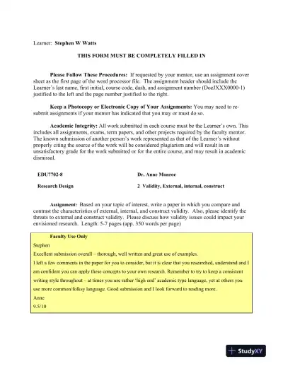 WattsSEDU7702-8-2 Northcentral University Assignment Cover Sheet - Page 3 preview image