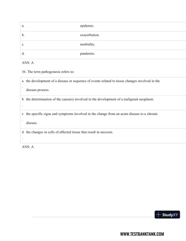 Test Bank For Pathophysiology of Disease: An Introduction to Clinical Medicine, 8th Edition - Page 13 preview image