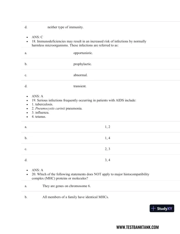 Test Bank For Pathophysiology of Disease: An Introduction to Clinical Medicine, 8th Edition - Page 29 preview image