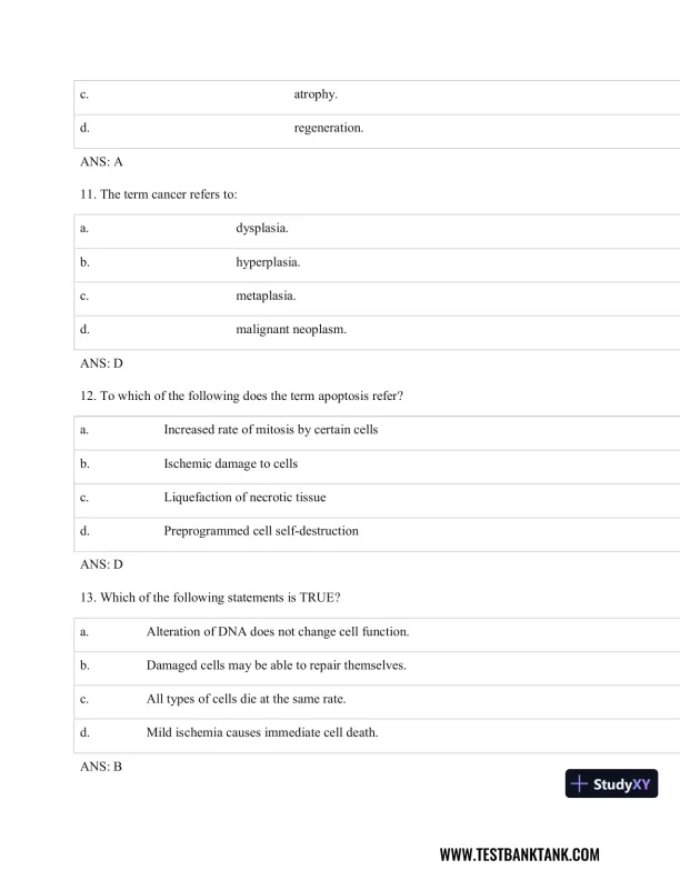 Test Bank For Pathophysiology of Disease: An Introduction to Clinical Medicine, 8th Edition - Page 5 preview image