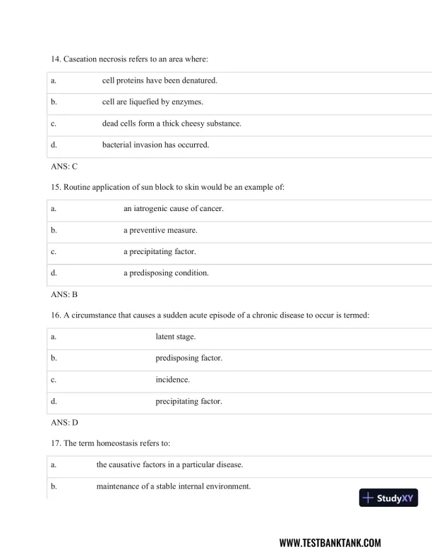 Test Bank For Pathophysiology of Disease: An Introduction to Clinical Medicine, 8th Edition - Page 6 preview image