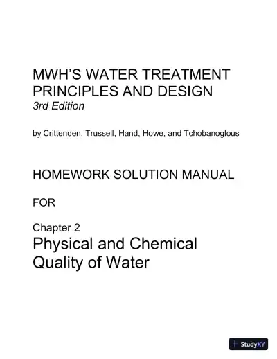 Solution Manual for MWH's Water Treatment: Principles and Design, 3rd Edition - Page 1 preview image