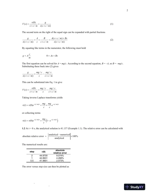 Numerical Methods for Engineers, 7th edition Solution Manual - Page 3 preview image