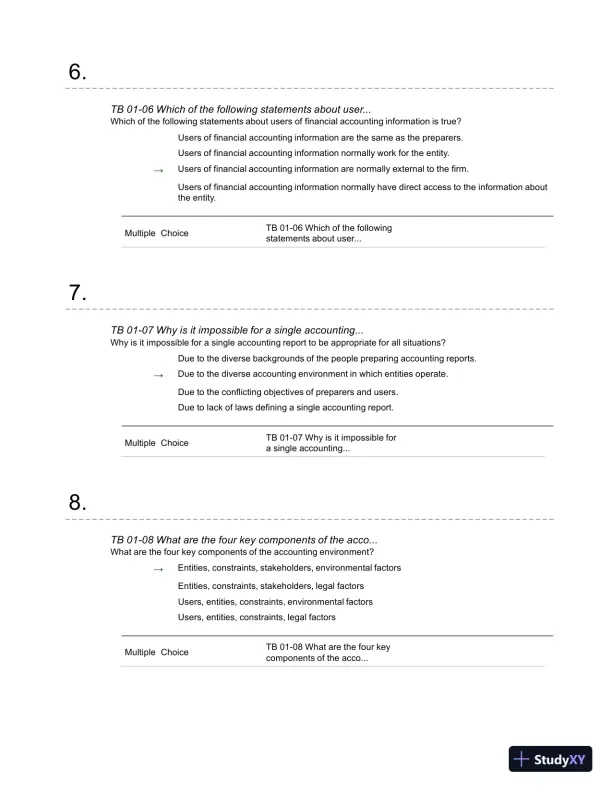 Financial Accounting: A Critical Approach 2013, 4th Edition Test Bank - Page 4 preview image