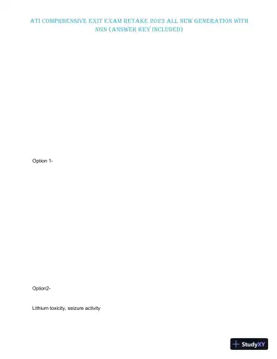 2023 ATI NGN Comprhensive Exit Exam with Answers (87 Solved Questions) - Page 3 preview image