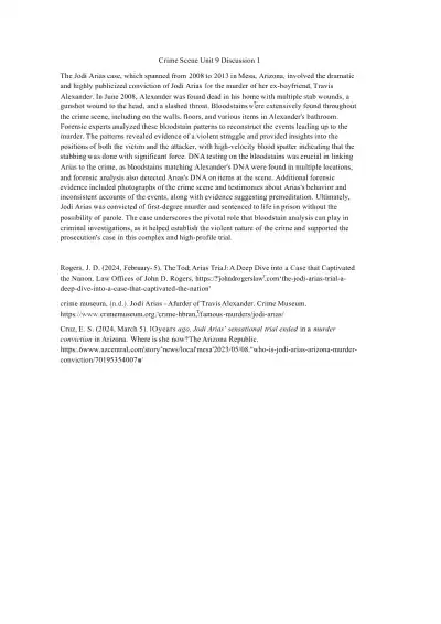 Analyzing Bloodstain Patterns in the Jodi Arias Ca - Page 1 preview image