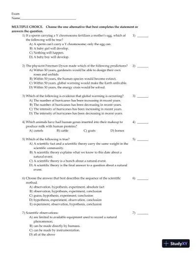 Biology: A Guide to the Natural World with mybiology 4th Edition Test Bank - Page 1 preview image
