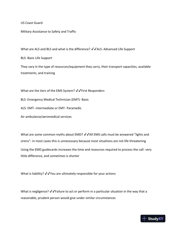 EMD Comprehensive Practice Exam With Answers (74 Solved Questions) - Page 4 preview image