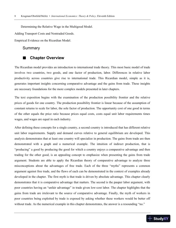 International Trade: Theory and Policy, 11th Edition Solution Manual - Page 11 preview image