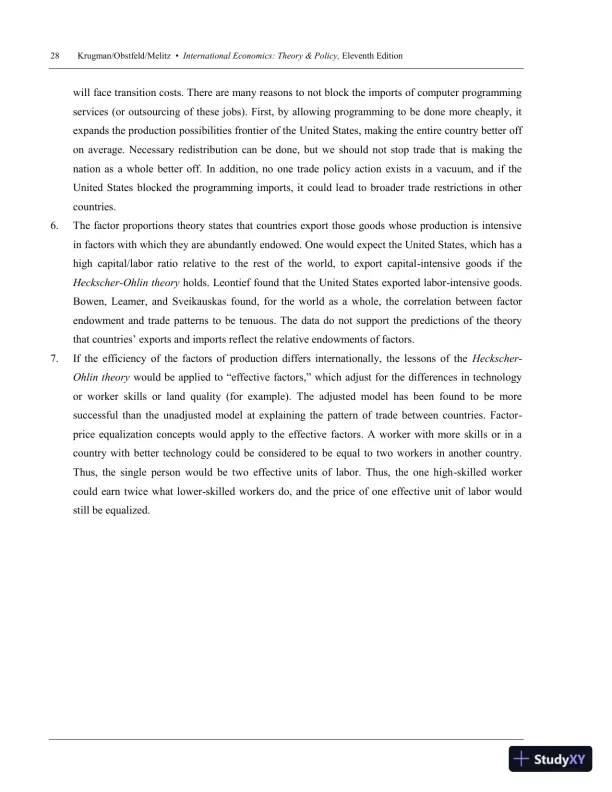International Trade: Theory and Policy, 11th Edition Solution Manual - Page 31 preview image