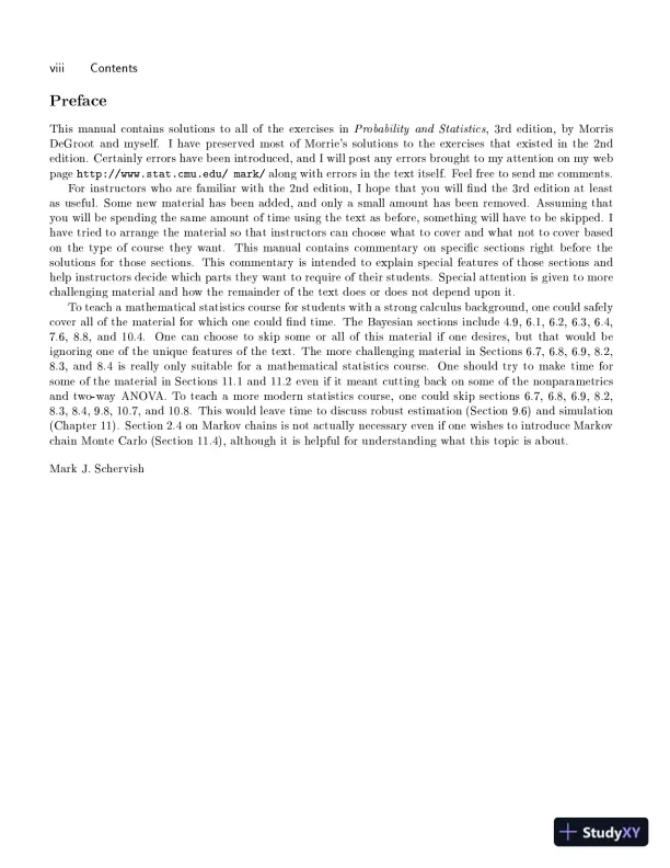 Solution Manual for Probability and Statistics, 3rd Edition - Page 8 preview image