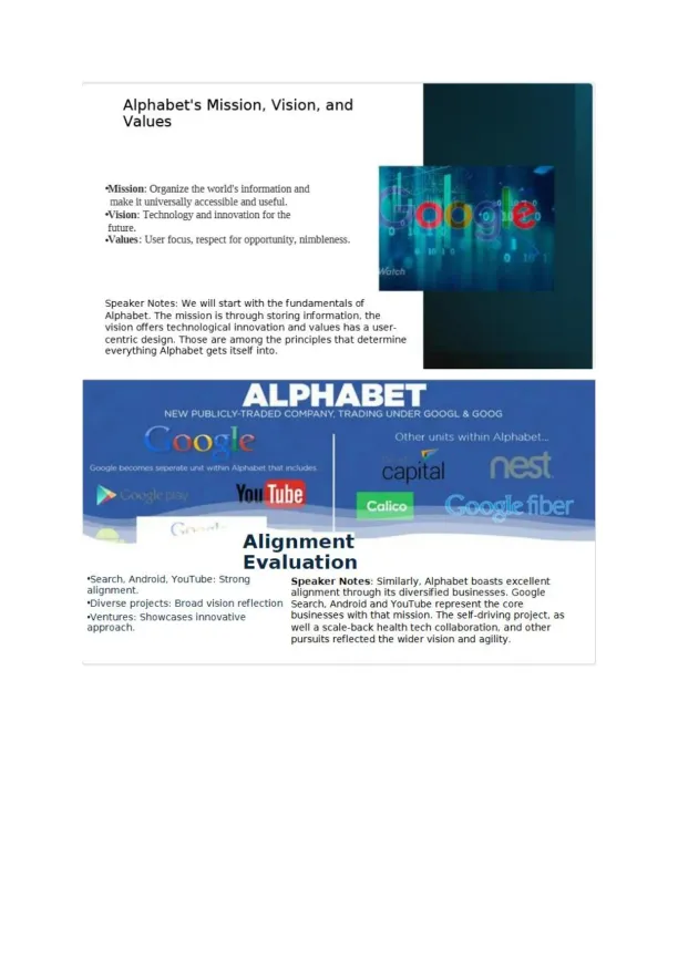 Evaluation of Alphabet's Mission, Vision, and 8-29 - Page 2 preview image