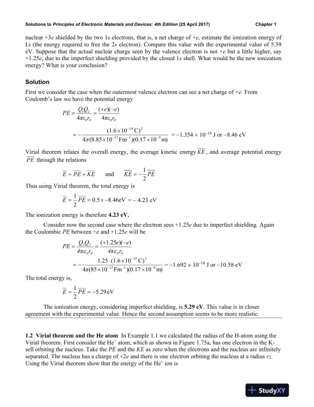 Solution Manual for Principles Of Electronic Materials And Devices, 4th Edition - Page 4 preview image