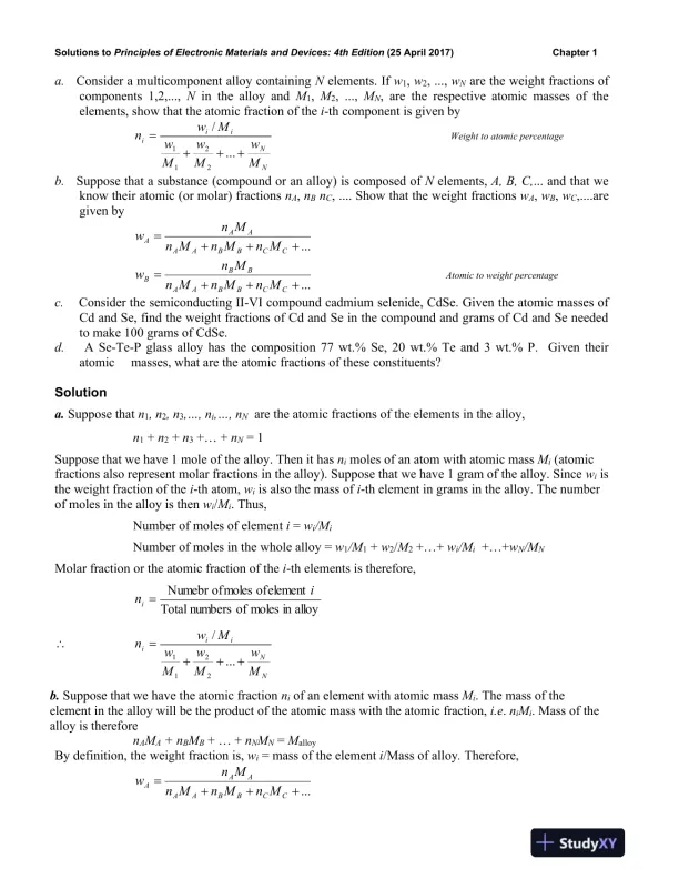 Solution Manual for Principles Of Electronic Materials And Devices, 4th Edition - Page 7 preview image