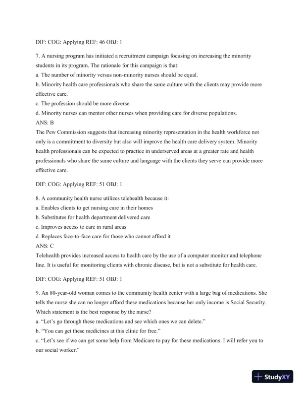 Test Bank For Public Health Nursing - Revised Reprint: Population-Centered Health Care In The Community, 8th Edition - Page 25 preview image
