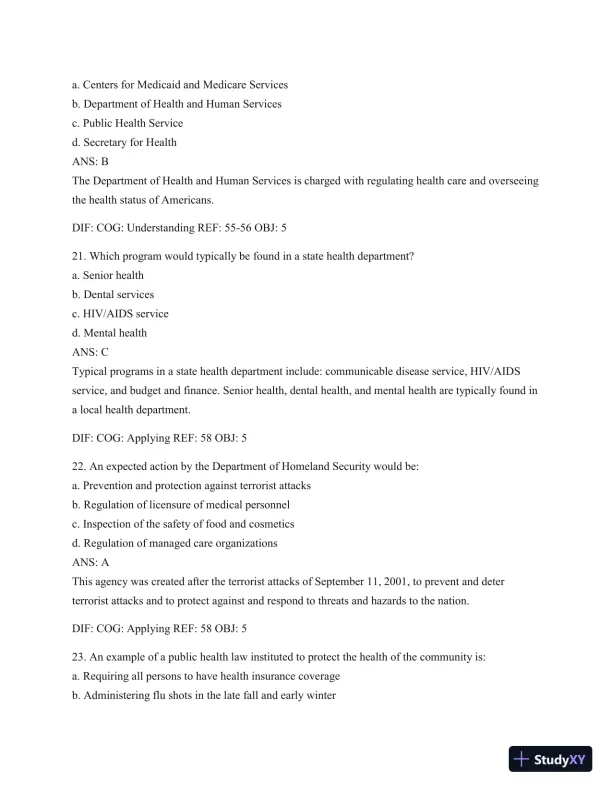 Test Bank For Public Health Nursing - Revised Reprint: Population-Centered Health Care In The Community, 8th Edition - Page 30 preview image