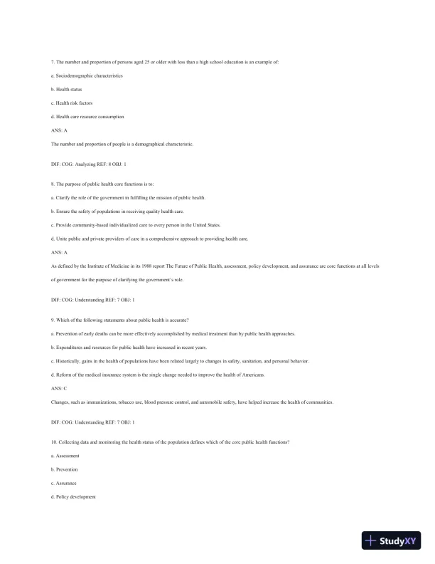 Test Bank For Public Health Nursing - Revised Reprint: Population-Centered Health Care In The Community, 8th Edition - Page 4 preview image
