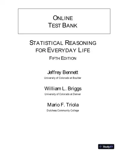 Statistical Reasoning for Everyday Life, 5th Edition Test Bank - Page 1 preview image